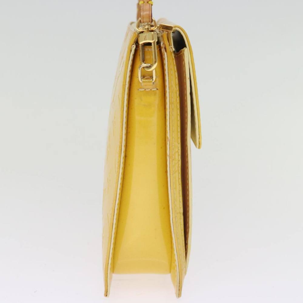 LOUIS VUITTON Monogram Vernis Motto Pouch Lime Yellow M91059 LV Auth 75874 - Picture 3 of 16